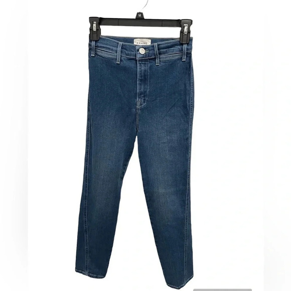 👖✨ FRAME Le Sylvie Crop Jeans Dark Wash Size 26 ✨👖 - Picture 2 of 5